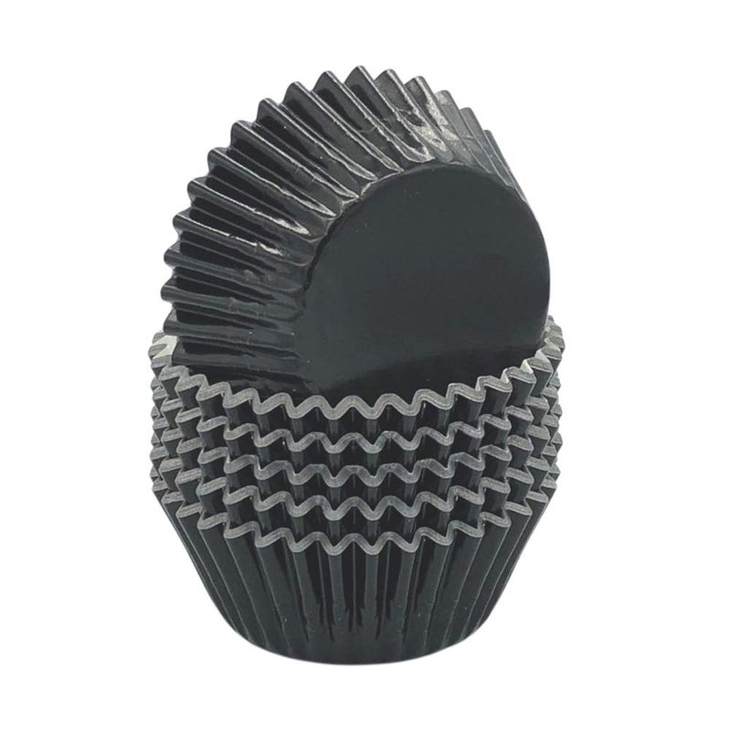 Huaswan Classic Black Paper-Lined Foil Cupcake Liners Standard Baking Cups for Party and More, 120-Count - Image 1